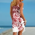thumbnail image 3 of Boho Sundresses for Women Sleeveless Summer Beach Dresses Floral Print U Neck A Line Spaghetti Straps Mini Dresses, 3 of 5