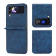 thumbnail image 7 of Allytechgroup Slim Phone Case for Samsung Galaxy Z Flip4, Premium PU Leather Anti-Scratch Bumper Shockproof Retro Drop Protection Case Cover for Galaxy Z Flip 4, Blue, 7 of 7