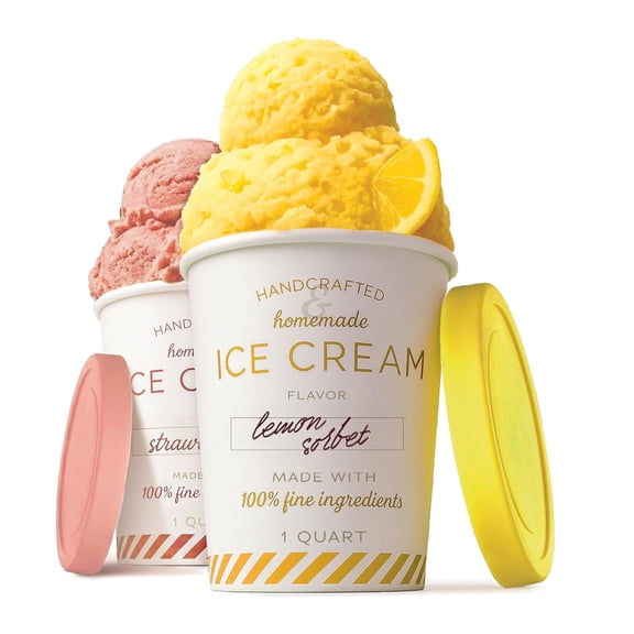 Stock Your Home 32oz Ice Cream Containers with Airtight Silicone Lids (2-Pack) Reusable 2 Pint Ice Cream Container for Storing Gelato, Sorbet, and Frozen Yogurt