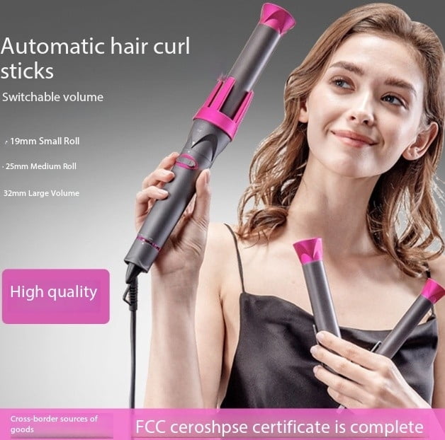 Ceramic-Coated 3-in-1 Auto Curling Wand with Interchangeable Barrels