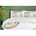 thumbnail image 4 of Ambesonne Sloth Duvet Cover Set, Palm Leaves, 2-Calking, Pale Brown Green, 4 of 7