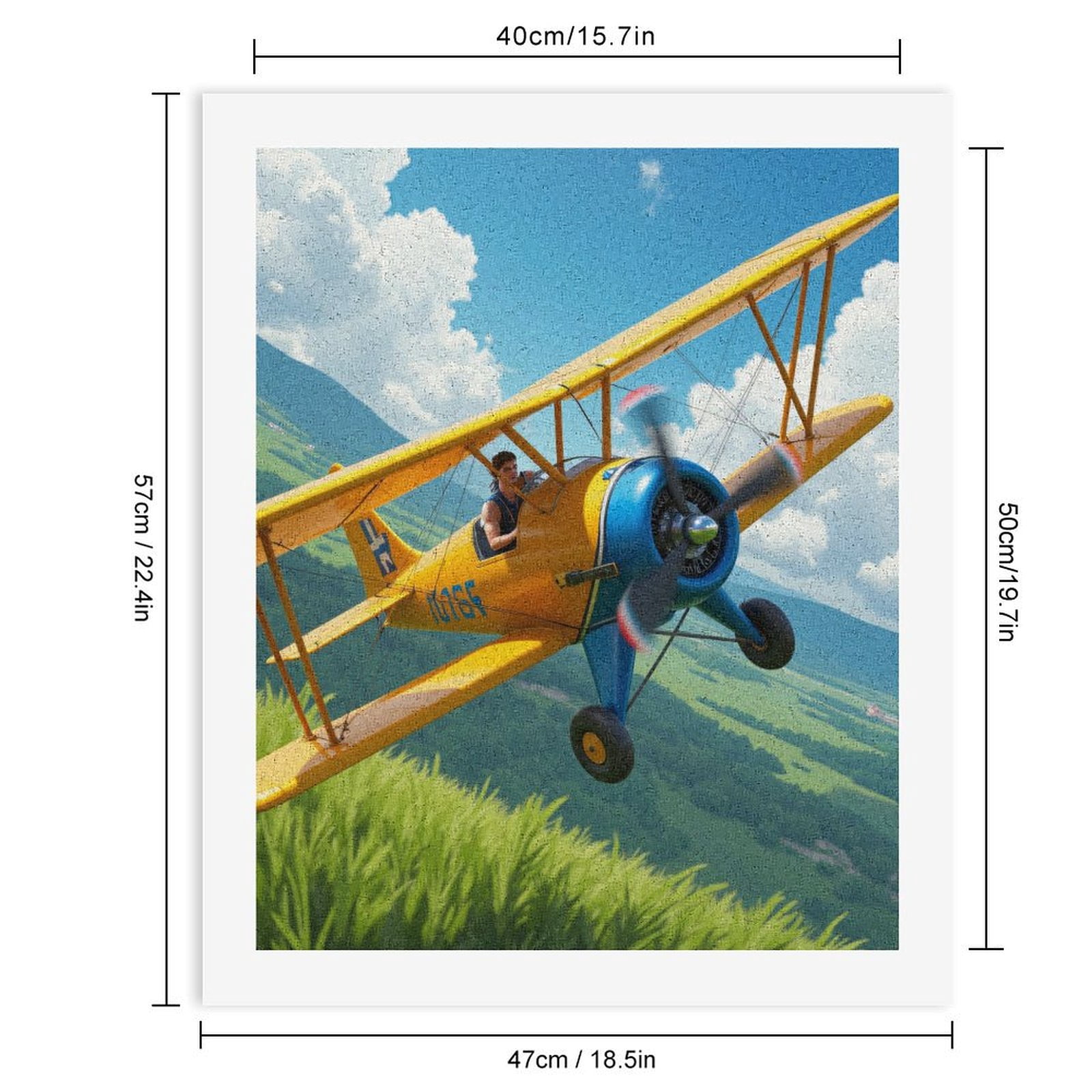 Paint by Numbers Kit for Adults, Airplane Scenic View Flight Paint by Numbers, Easy Paint by Numbers Kit for Adults Beginner, DIY Adult Paint by Number Kits on Canvas, Home Decor