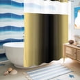 thumbnail image 5 of No Hook Shower Curtain, Yellow Black Ombre Shower Curtains for Bathroom with See Through Top Window, Modern Gradient Abstract Art Waterproof & Washable Bath Curtain Stall 48"x72", 5 of 9