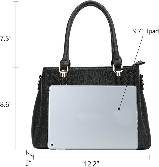 Purses and Handbags for Women Fashion PU Leather Satchel Shoulder Bags Solid Color Office Work Tote Crossbody Bag