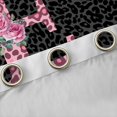 thumbnail image 4 of jejeloiu Pink Flowers Blossom Blackout Curtains Set of 2 (52x84 Each),First Letter E Window Curtains For Leopard Print Lover, 4 of 6
