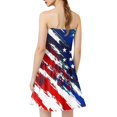 thumbnail image 4 of Women's Patriotic Bandeau Dress, Sleeveless Summer Casual Dress with Allover Flag Print, Comfortable Holiday Wear for Outdoor Celebrations,Blue L, 4 of 4