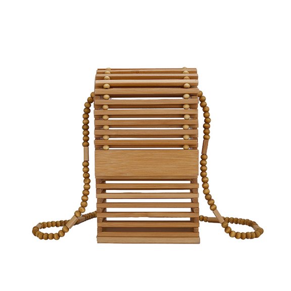 SIEYIO Summer Beach Bag Bamboo Woven Shoulder Bag Natural Crossbody Bags Fashion Vocation Mini Messenger Bags for Ladies