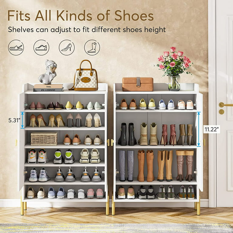 Shoe Cabinet Storage Entryway, Slim 6-Tier Shoe Organizer Cabinet