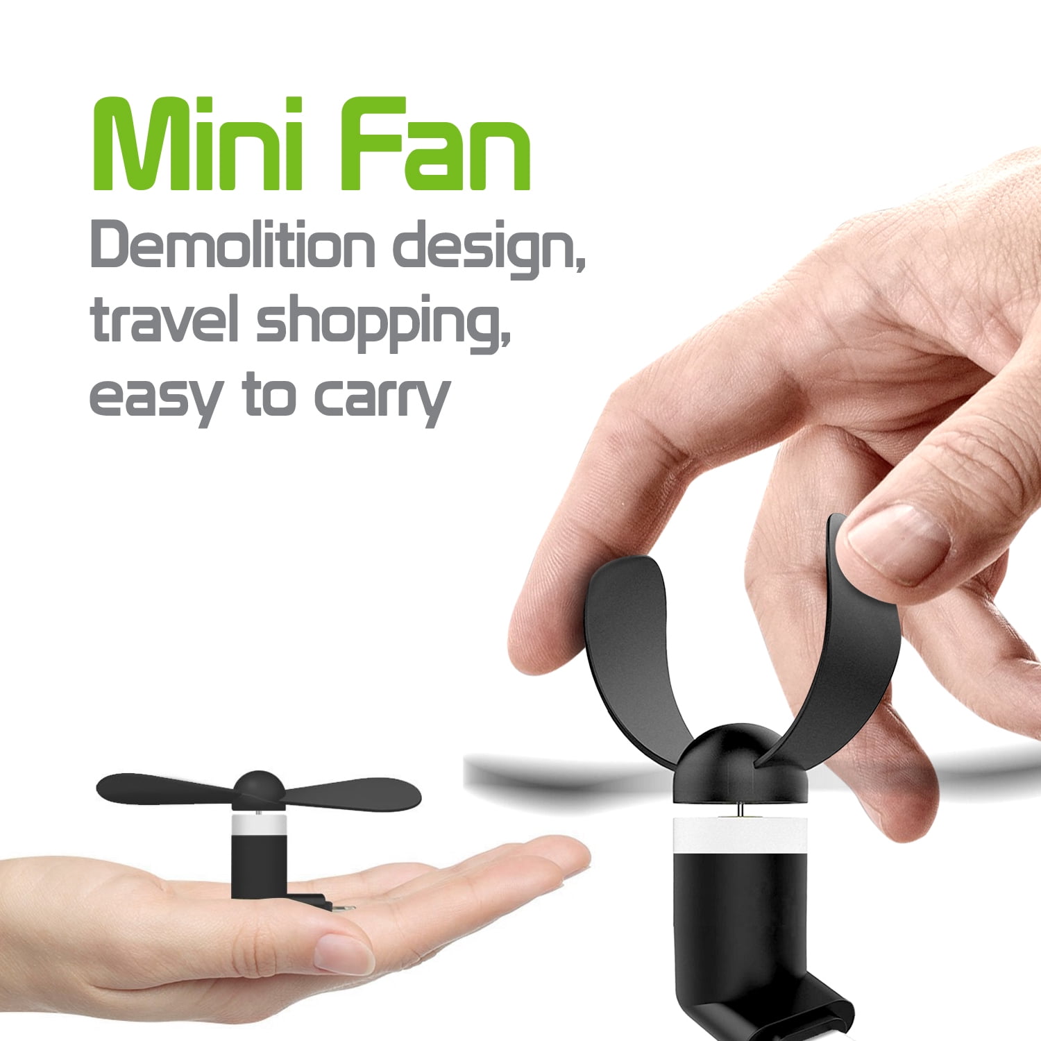Bleu MyGadget Mini Ventilateur pour Smartphone USB C pour Portables OTG Compatibles p.e Samsung A8 S8 S9 Plus Note 8 9 // HTC U11 10 Evo//LG G5 /& G6