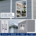 thumbnail image 3 of 8x6 FT Outdoor Resin Storage Shed with Floor, Lockable Double Door & Ramp, Waterproof Plastic Garden Shed with Window & Vents for Patio Backyard Grey, 3 of 7