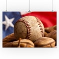 thumbnail image 3 of Vintage Baseball Glove and Ball with American Flag Photography A-89905 (24x36 Giclee Gallery Art Print, Vivid Textured Wall Decor), 3 of 3
