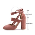thumbnail image 4 of Womens Fashion Pumps Shoes Block Heeled Prom Dress Shoes Zipper Back Round Toe Heels, 4 of 7