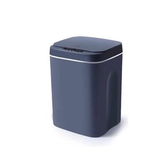 Inteprter Cubo de basura eléctrico portátil recargable multimodo ajustable LED alimentado por baño inodoro cubo de basura cubo de basura Suministros de limpieza para el hogar Gris Oscuro 14L Inteprter HA067622-03