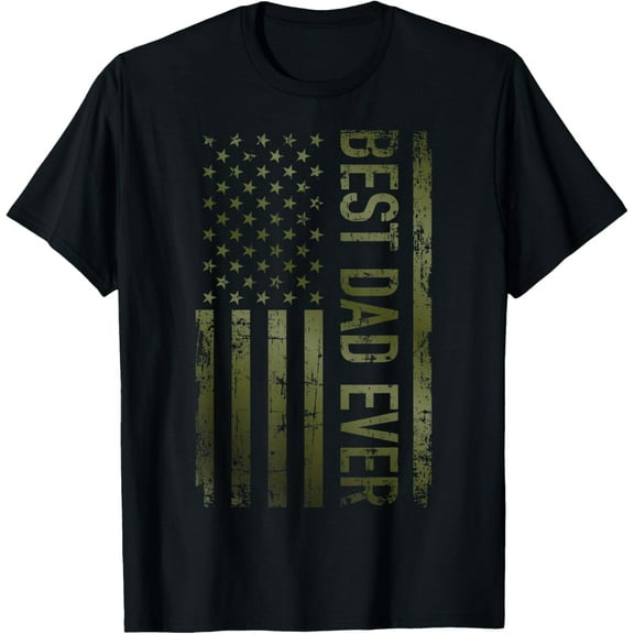 t-shirt Best dad ever american military camouflage flag gift father T-Shirt mens，black，women，funny，journey，Crew Neck, Short Sleeve,printing