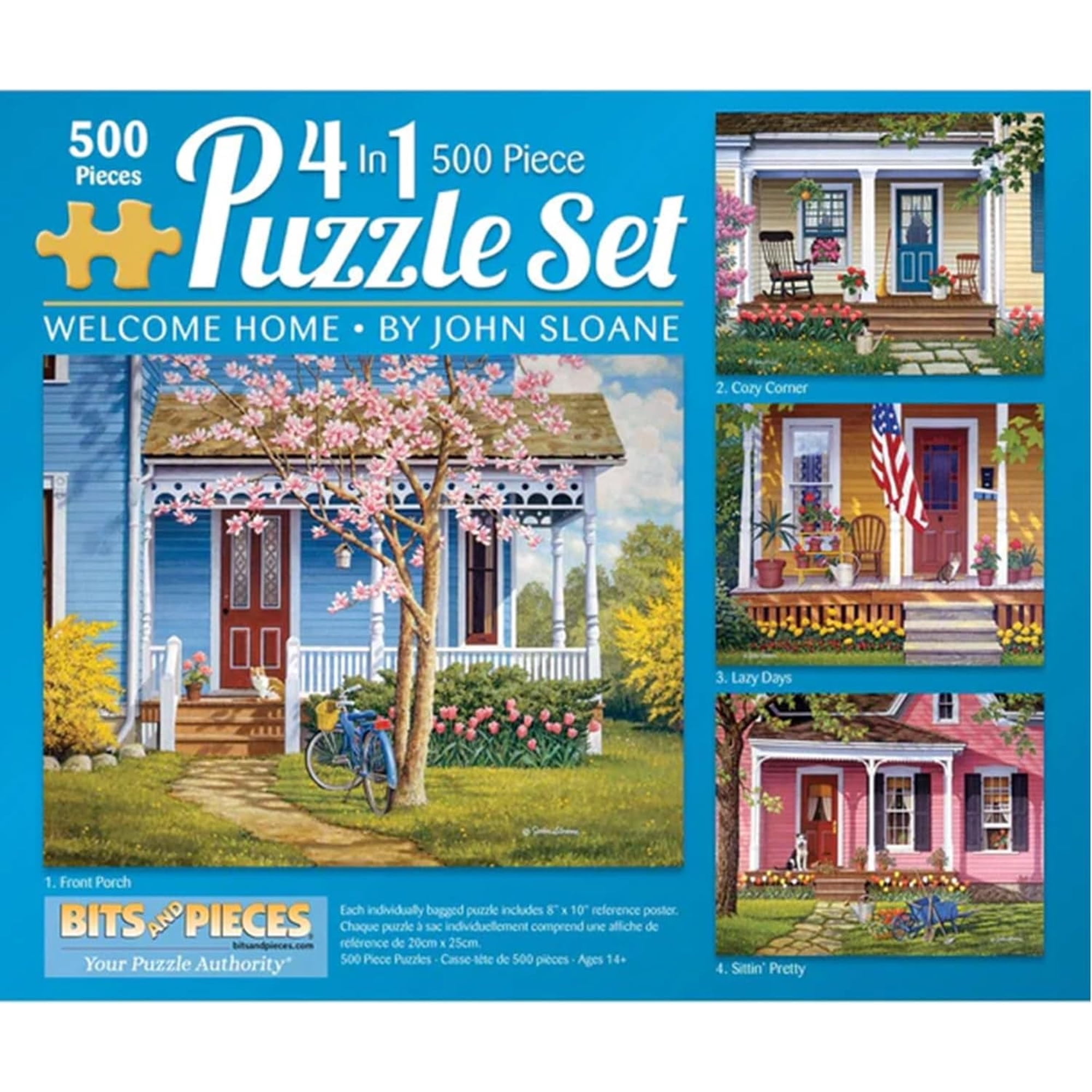Bits And Pieces 4-in-1 Welcome Home Jigsaw Puzzle Set, 500 Pieces