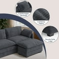 thumbnail image 4 of Asofer Sectional Couches for Living Room, L-Shaped Sofa Couch with Comfy Chenille, 3 Seat Sofa Set with Chaise for Apartment (Fabric, Grey), 4 of 11