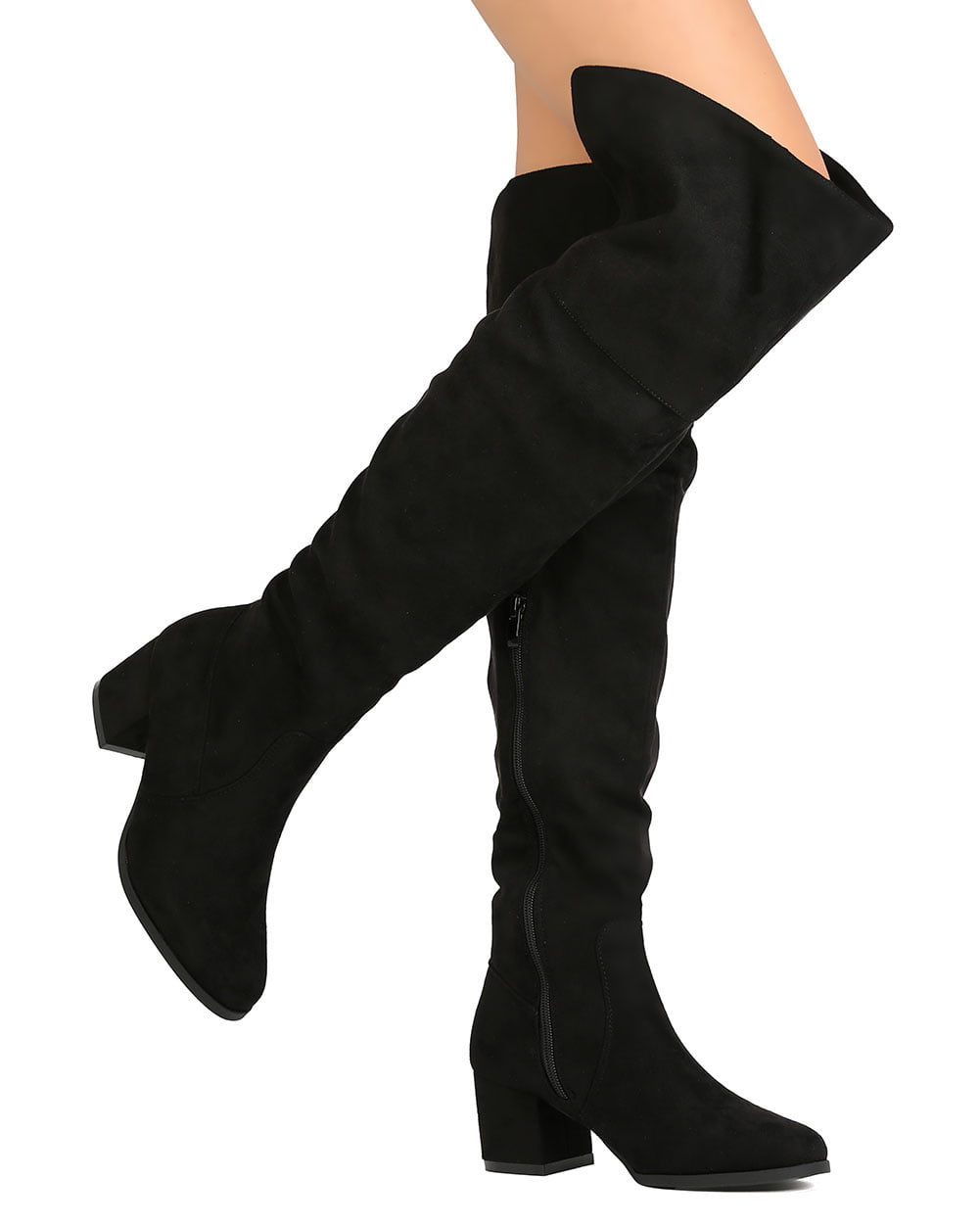 Refresh - New Women Refresh Becky-02 Faux Suede Over The Knee Chunky ...