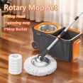 thumbnail image 6 of Spin Mop Bucket Deluxe 360 Spinning Floor Cleaning System with 6 Microfiber Replacement Head Refills for Household Floor Cleaning (Grey), 6 of 12