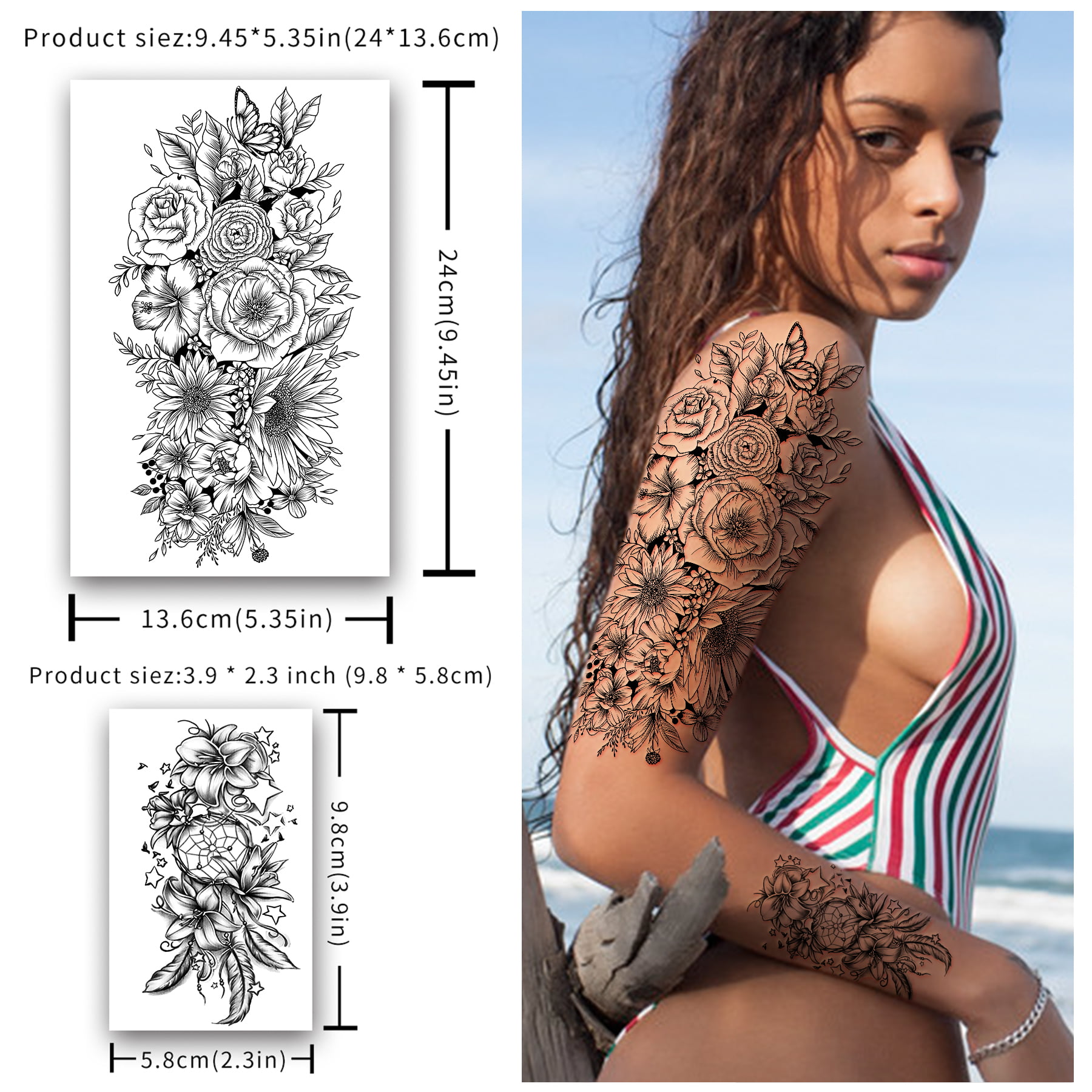Realistic Fashion Fake Tattoo Stickers Waterproof Temporary Tattoos For  Women 3 Photos  Fruugo IN
