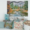 thumbnail image 2 of Trees With River In Autumn Forest 8 in x 12 in Painting Canvas Art Print, by Designart, 2 of 4
