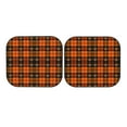 thumbnail image 3 of Uemuo Halloween Tartan Plaid Printed 2 PCS Car Windshield Sun Shade, Auto Sun Heat and UV Rays Blocker, Foldable Automotive Front Window Sunshade Protector, 3 of 7