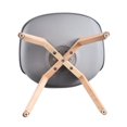 thumbnail image 4 of HLONK A set of 4, ABS PP plastic shell Nordic dining chairs, beech wood legs, suitable for dining room, living room, office, bedroom, gray, 4 of 5