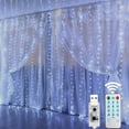 thumbnail image 1 of Cocomy 9.8ft x 9.8ft LED Curtain Lights Christmas Twinkle Star 300 LED Window Curtain String Lights with 8 Lighting Modes Remote Control USB for Xmas Wall Indoor Decoration, 1 of 9
