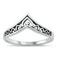 thumbnail image 1 of All In Stock Filigree V Shape Oxidized Sterling Silver Ring Size 8, 1 of 3
