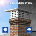 thumbnail image 4 of 8" x 8" Chimney Cap, 304 Stainless Steel Fireplace Chimney Cover Flue Caps, with Adjustable Metal Strips, Screws & Gloves, 4 of 7