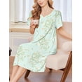 thumbnail image 4 of Ekouaer Nightgowns for Women Short Sleeve House Dress with Pockets Soft Moomoo Pleated Mumu Dresses V Neck Sleepwear, 4 of 6