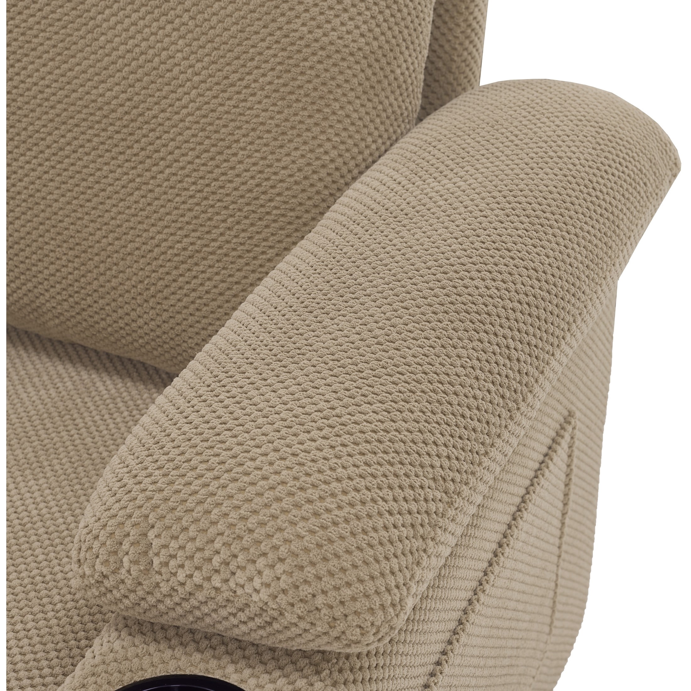 GDF Studio Abriel Accent Chair with Storage Ottoman, USB Ports & Cup Holders, Versatile Chaise Lounge, Camel