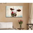 thumbnail image 2 of wall26 - Canvas Print Wall Art - Milk Cow with a Rose on a Retro Style Background - Gallery Wrap Modern Home Art | Ready to Hang - 32x48 inches, 2 of 4