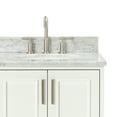 thumbnail image 4 of Ariel Stafford 37 Inch Single Right Offset Oval Sink Vanity With Carrara White Marble Countertop W/0.75" Edge In White, 4 of 11