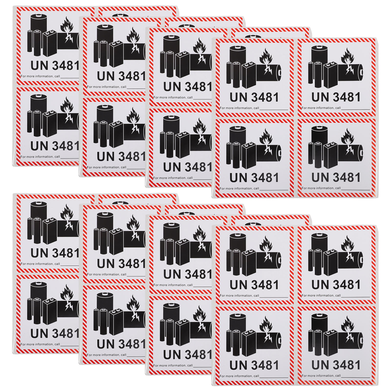 UN3480 Caution Lithium Battery Warning Shipping Labels | 3.25 x