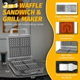 Belgian Waffle Maker with Removable Plates, Waflera Electrica, Large