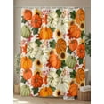 thumbnail image 4 of Fall Shower Curtain Orange Pumpkin Maple Leaves Shower Curtains for Bathroom Thanksgiving Decor, Waterproof Polyester Shower Curtain Set with Hooks, Stall Long 36" x 72" Sunflower, 4 of 6