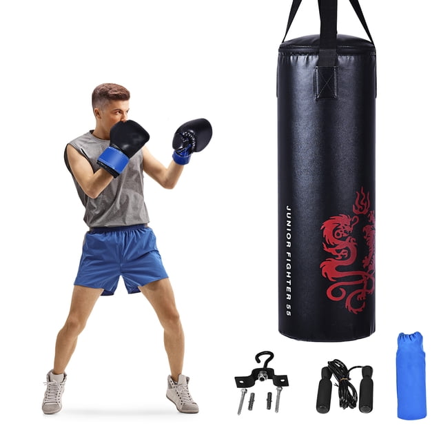 Costway Traje de boxeo con saco de arena, guantes, mochila y gancho para saltar.