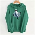 thumbnail image 5 of FAVIPT Womens Halloween Hoodie Pullovers Drawstring Long Sleeve Oversized Hoodies Cute Ghost Print Casual Sweatshirt with Pocket Army Green,XL, 5 of 5