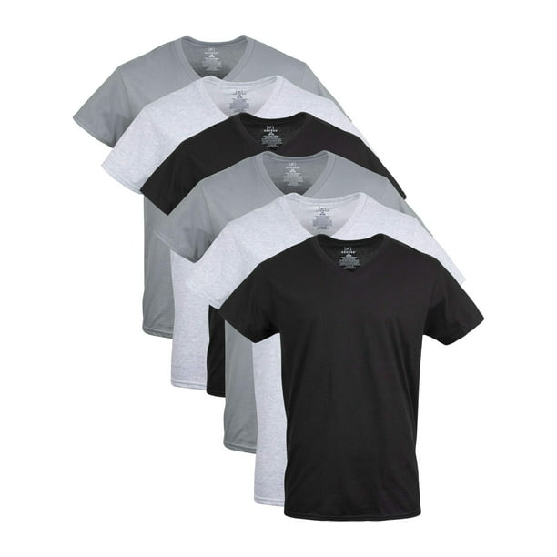 George Men's Assorted V-Neck T-shirts, 6 Pack - Walmart.com