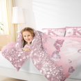 thumbnail image 4 of Homewish Bling Monogrammed K Bedding Comforter Set for Girl, Pink Fashion Watercolor Marble Twin Comforter Sets, Chic Sequin Print Reversible Bedding Set, Breathable Home Decor, 2pcs, 4 of 8