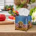 thumbnail image 3 of ZUXONGSY Highland Cow Square Tissue Box Cover Sunflower PU Leather Tissue Box Modern PU Leather Tissue Box Holder Convenient to Use Tissue Organizer Bathroom Decor 4th of July, 3 of 7