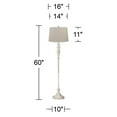 thumbnail image 6 of 360 Lighting Vintage Shabby Chic Floor Lamp 60" Tall Antique White Washed Burlap Drum Shade for Living Room Reading Bedroom Office, 6 of 6