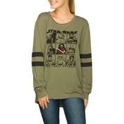 Disney Juniors' French Terry Hi-Low Varsity Tunic Pullover