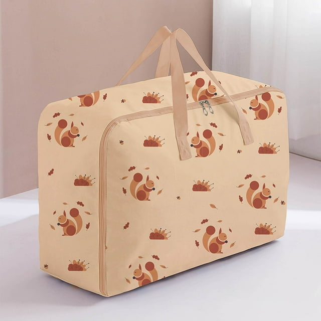 Extra Large Reusable Storage Bags With Strong Handles & Zippers, Heavy Duty Washable Moving Bag, Closet, Underbed Organizer For Bedding, Blanket,Beige
