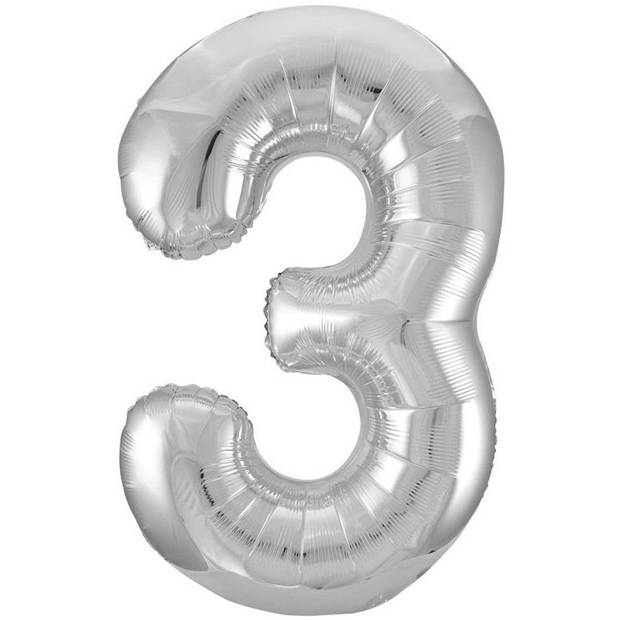 big number 3 balloon