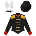 thumbnail image 4 of TiaoBug Women's Circus Ringmaster Costume Long Sleeve Fringe Jacket Halloween Party Costume Lion Tamer Suit Black S, 4 of 6