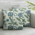 thumbnail image 3 of MLJA Blue Floral Block Print Pillow Covers Light Blue Green Chinoiserie Flowers Birds Decorative Pillows Outdoor Farmhouse Cushion Case Pillowcase for Sofa Bed Room Decor, 3 of 5