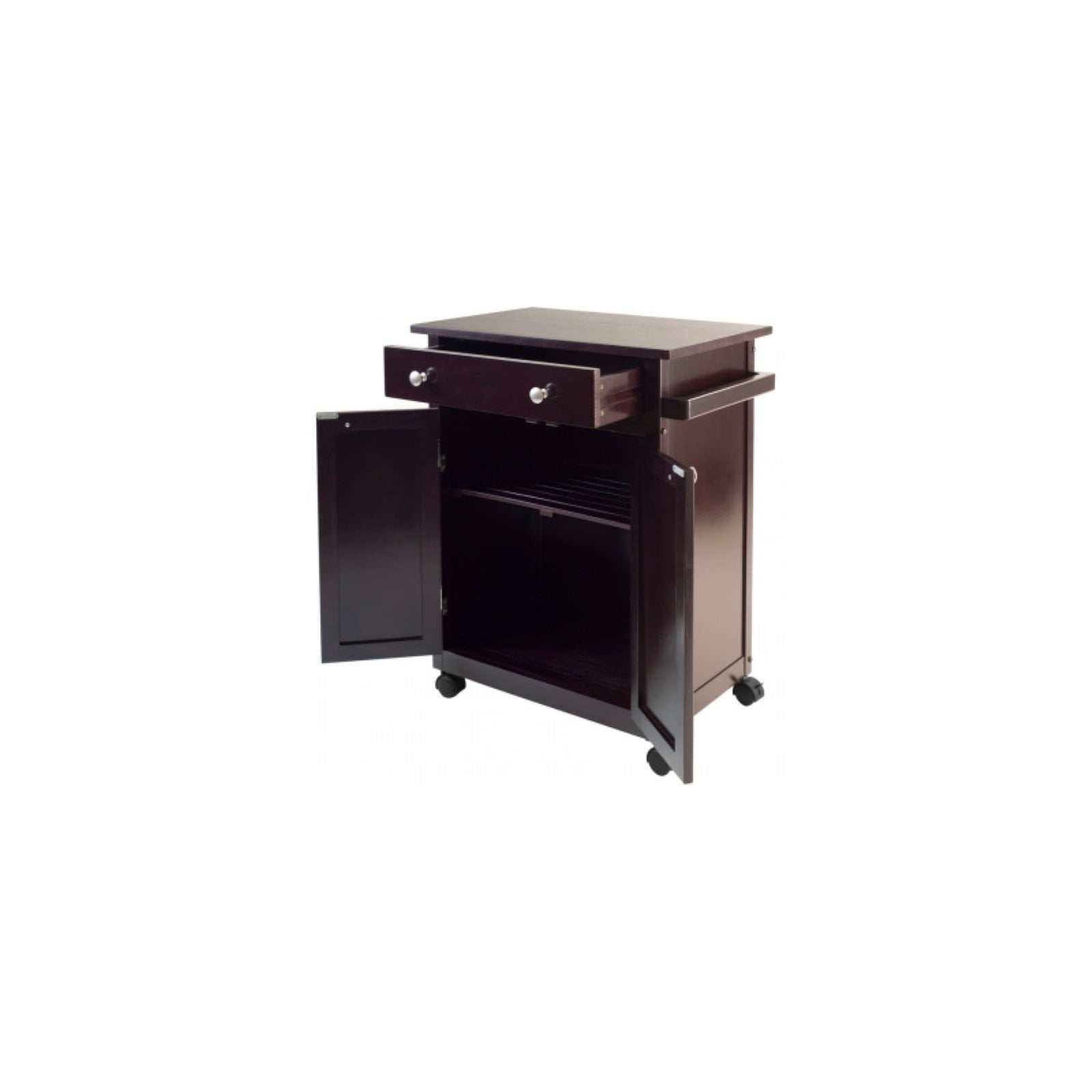 Winsome Wood Savannah Utility Kitchen Cart Espresso Finish