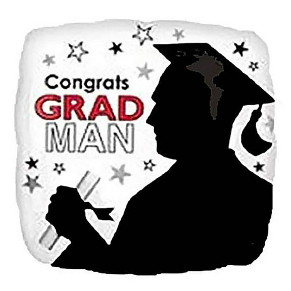 18 inch Congrats Grad Man Foil Mylar Balloon - Party Supplies Decorations