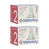 3 Piece Bundle of Stage 2 Lifefactory Medical-Grade BPA-Free Silicone Nipples, 3-6 Months, 2-Pack